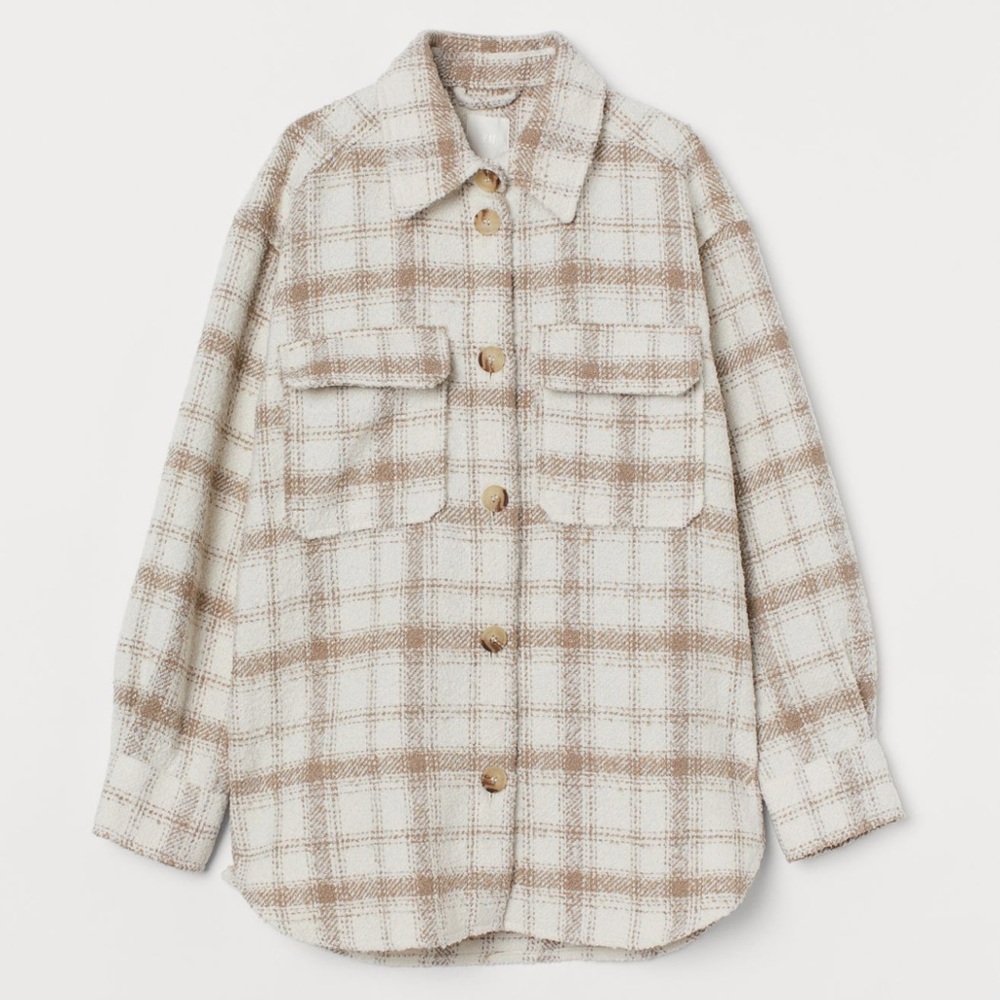 NWT | hm plaid tweed shacket
